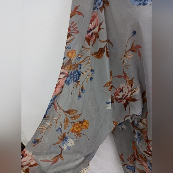 Floral Open Front M Kimono Boho Office Tasel Beach Cardigan (#1,326)‎ - Picture 4 of 12